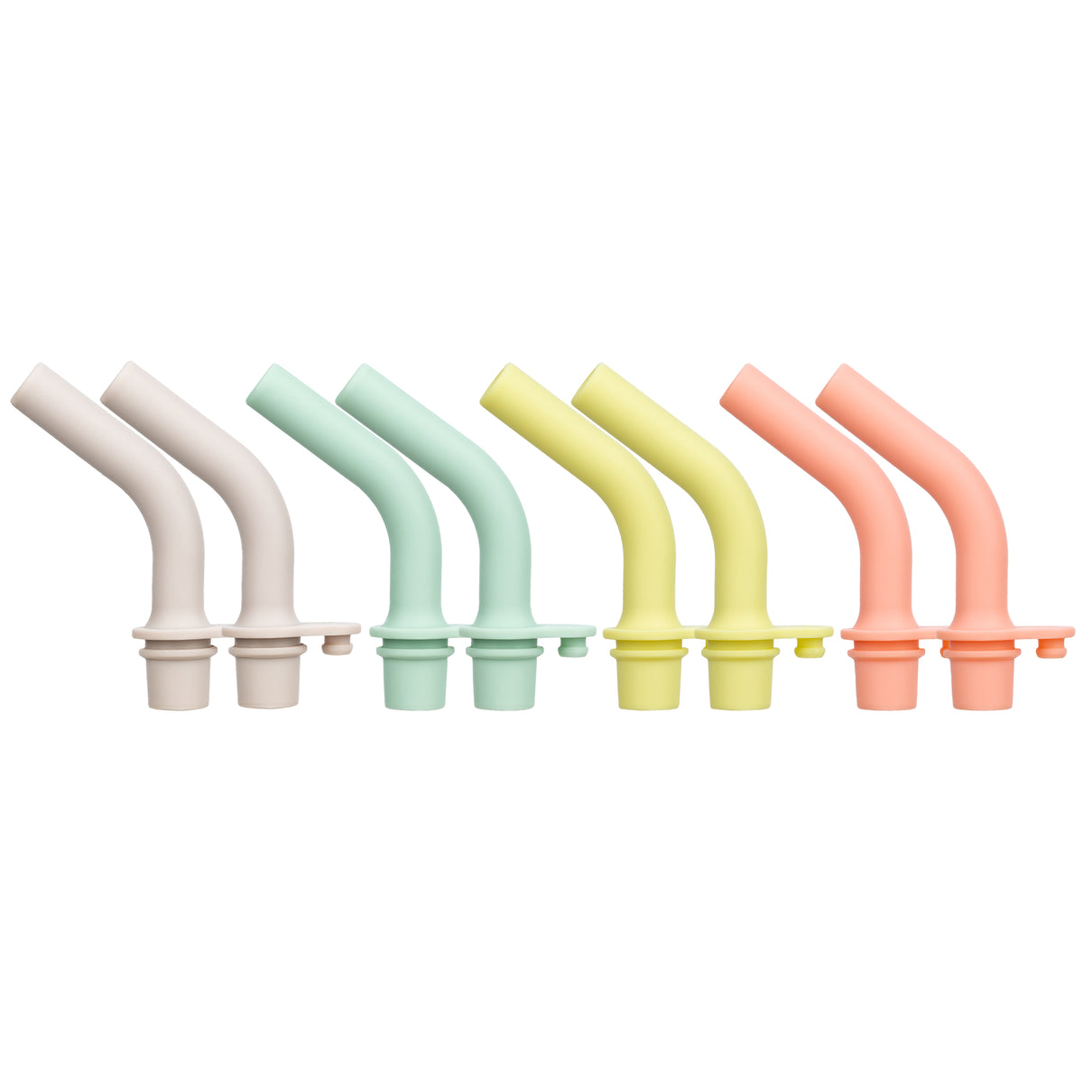 Pandaloo Kids replacement silicone straw tips in Creamy, Sage, Lime and Peach