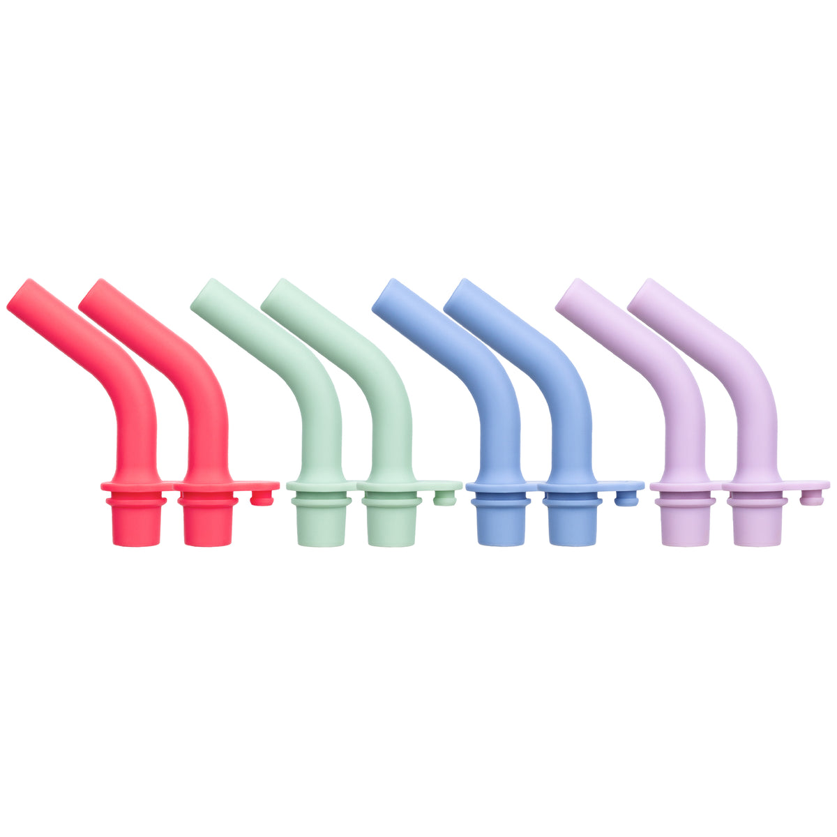 Pandaloo Kids replacement silicone straw tips in Pink, Sage, Blue and Lilac