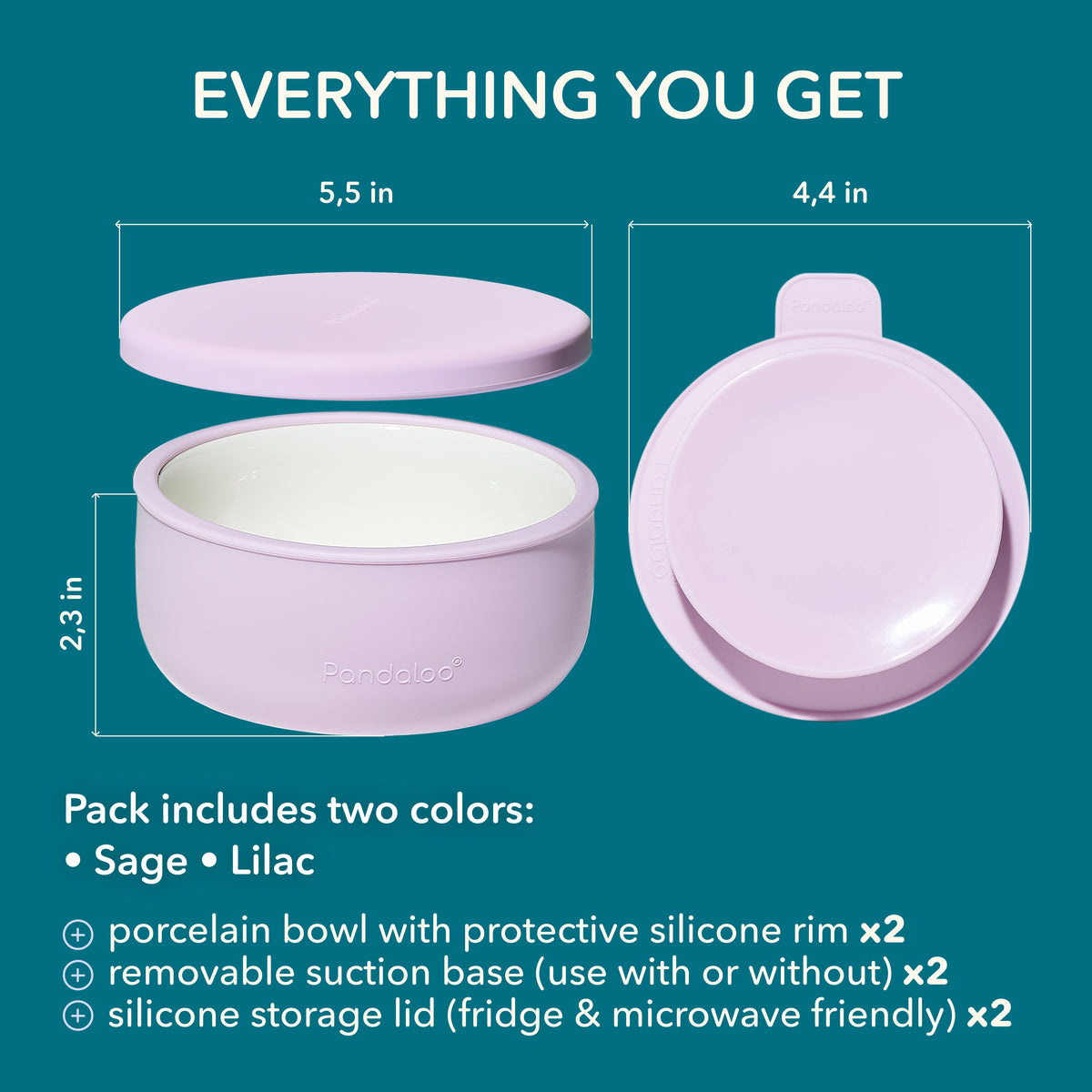 Kids Porcelain Bowls 2-Pack – Lilac Rhapsody + Sweet Sage