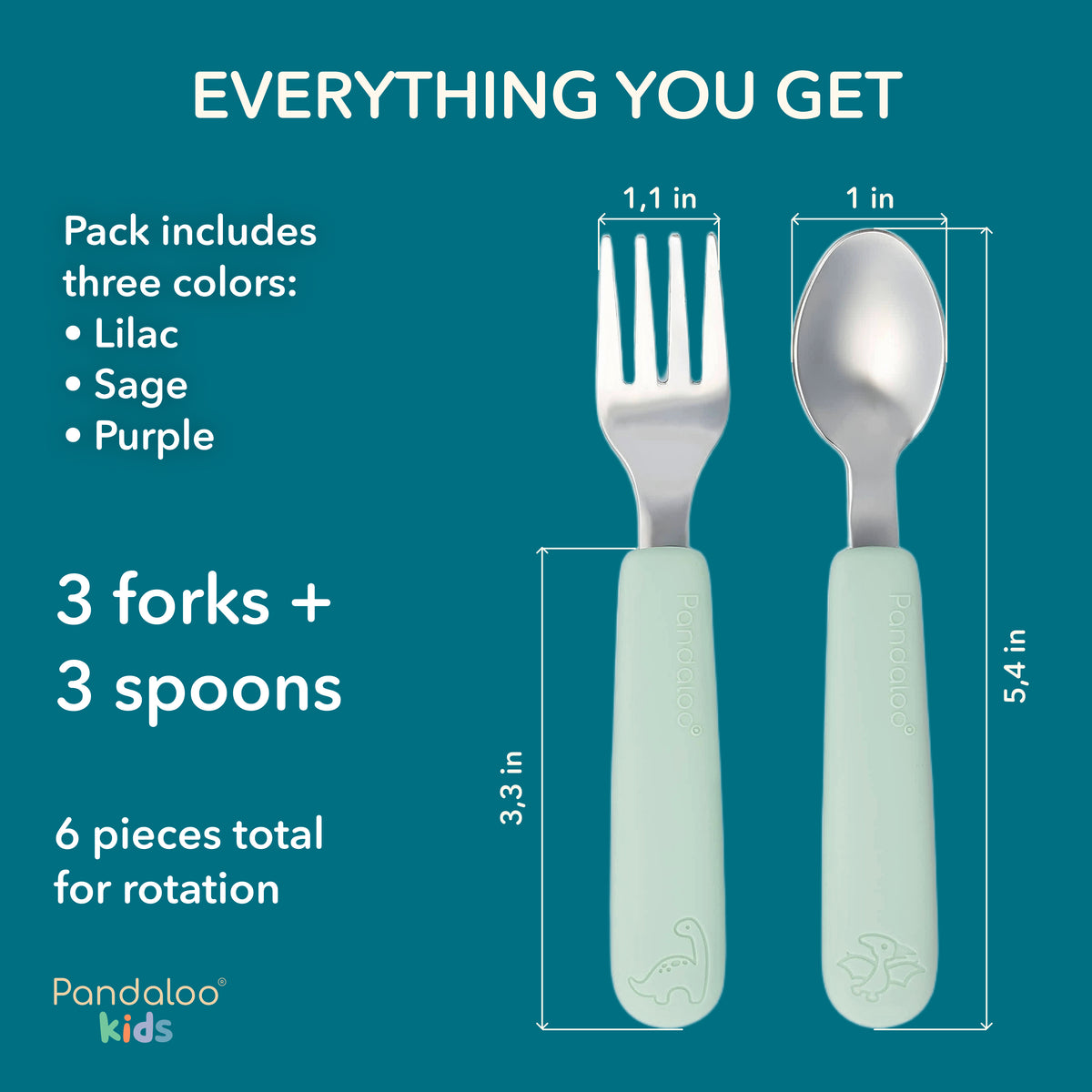 Kids Cutlery Set – Lilac Rhapsody + Sweet Sage + Purple