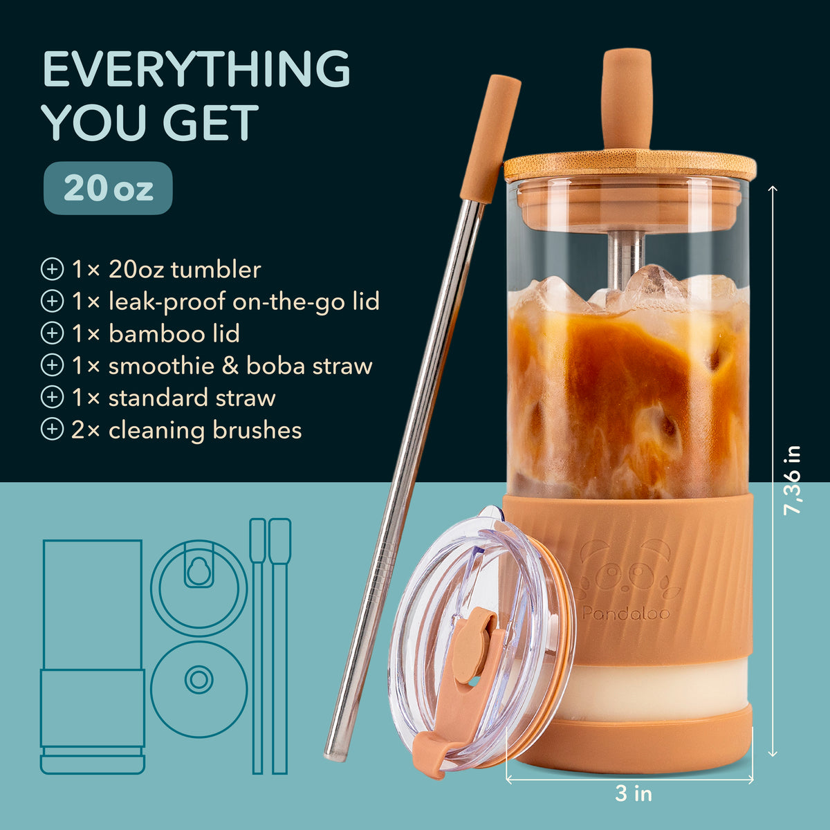 Original 20 oz Glass Tumbler – Amber Sand