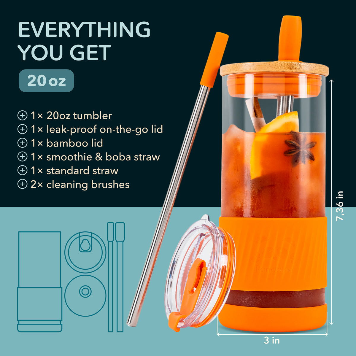 Original 20 oz Glass Tumbler – Autumn Gold