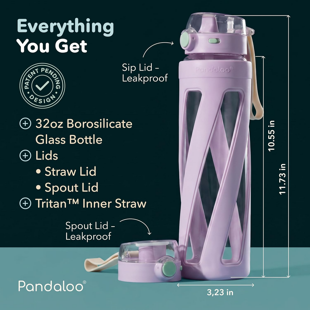 Orbit 32 oz Glass Water Bottle – Lilac Rhapsody