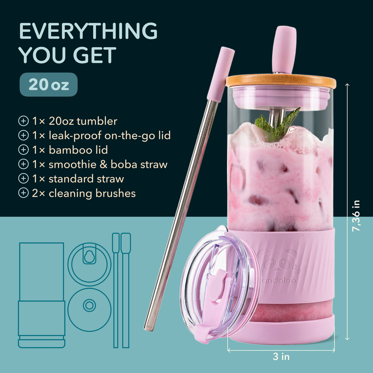 Original 20 oz Glass Tumbler – Lilac Rhapsody
