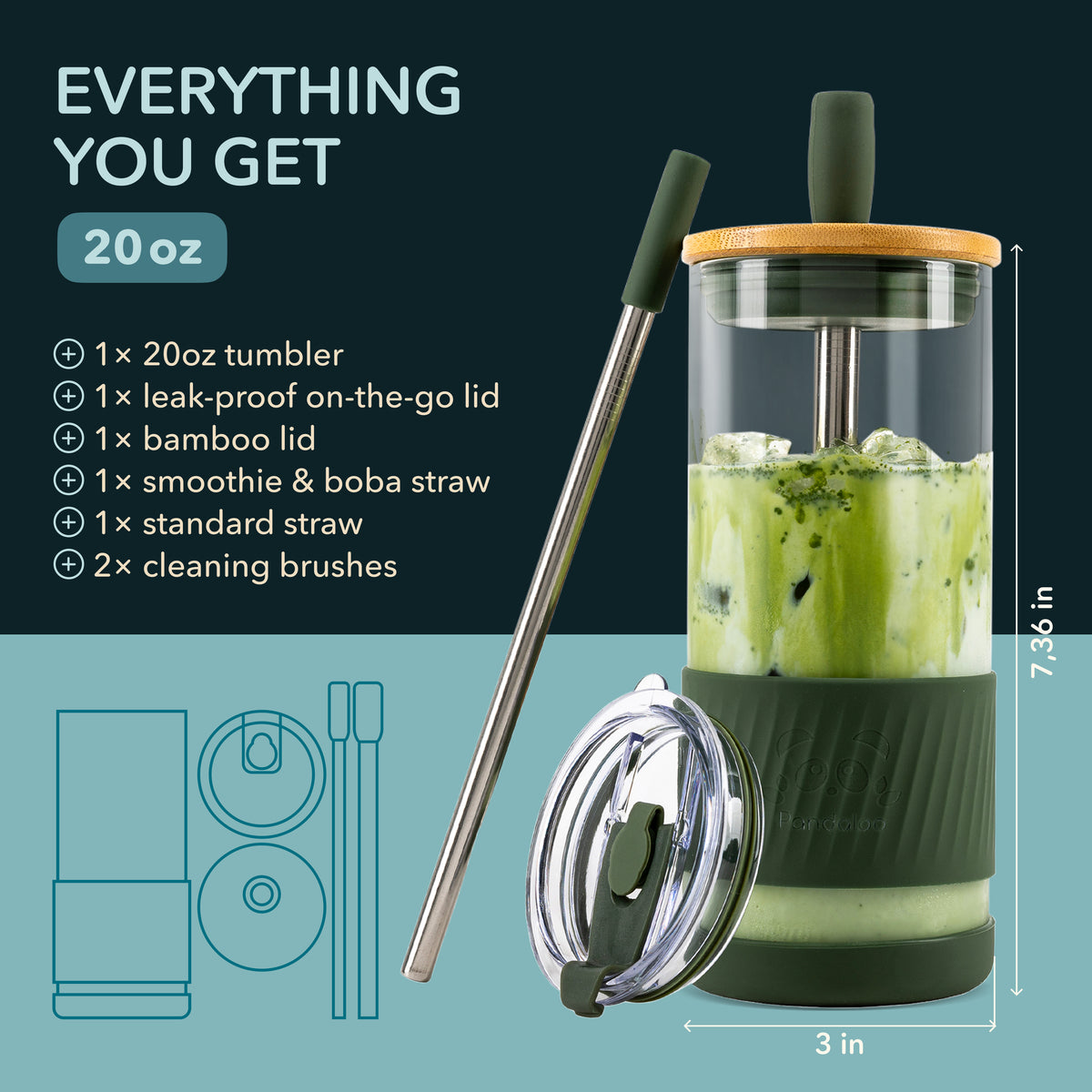 Original 20 oz Glass Tumbler – Mediterranean Olive