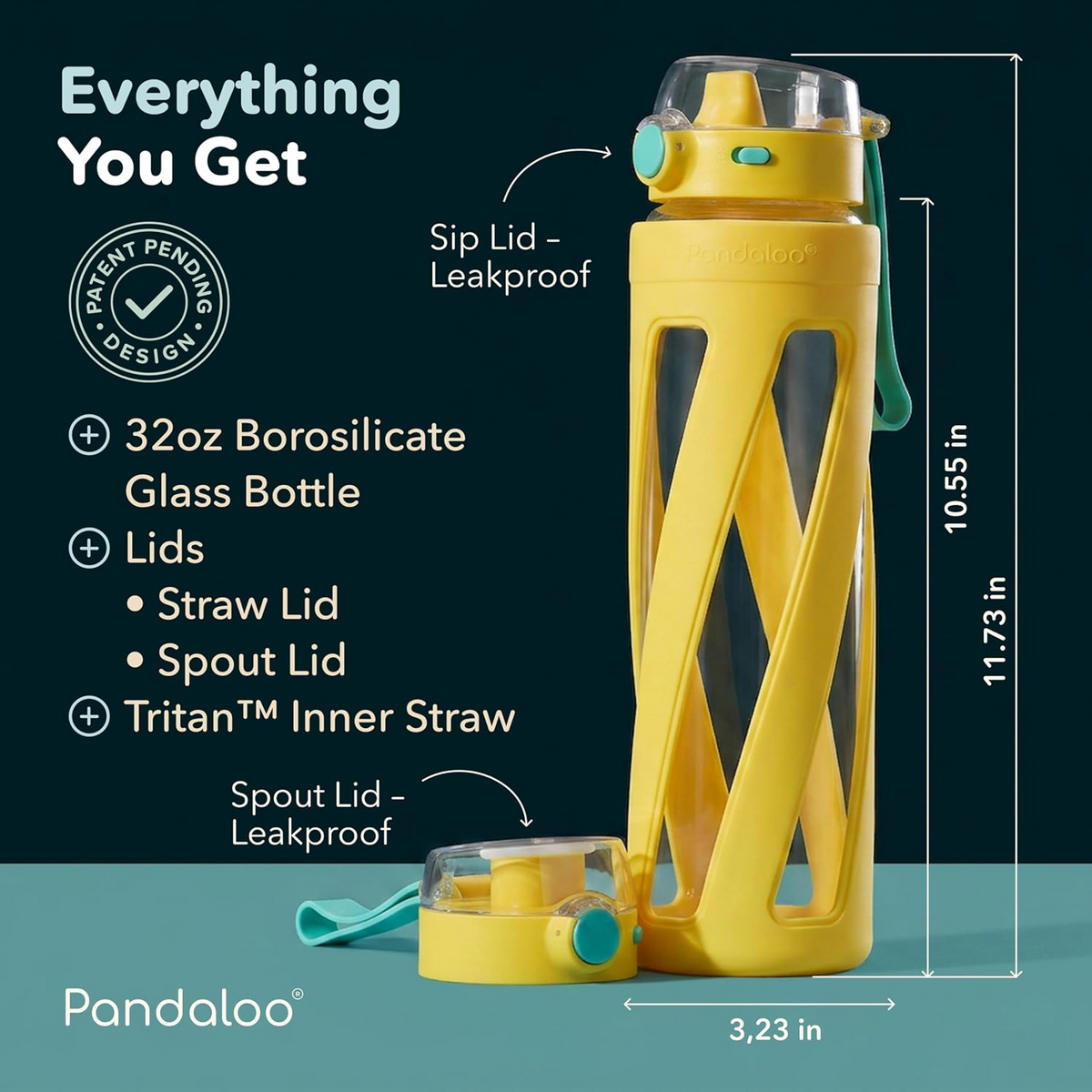 Orbit 32 oz Glass Water Bottle – Sunbeam Yellow