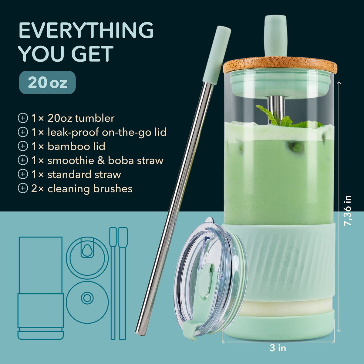 Original 20 oz Glass Tumbler – Sweet Sage